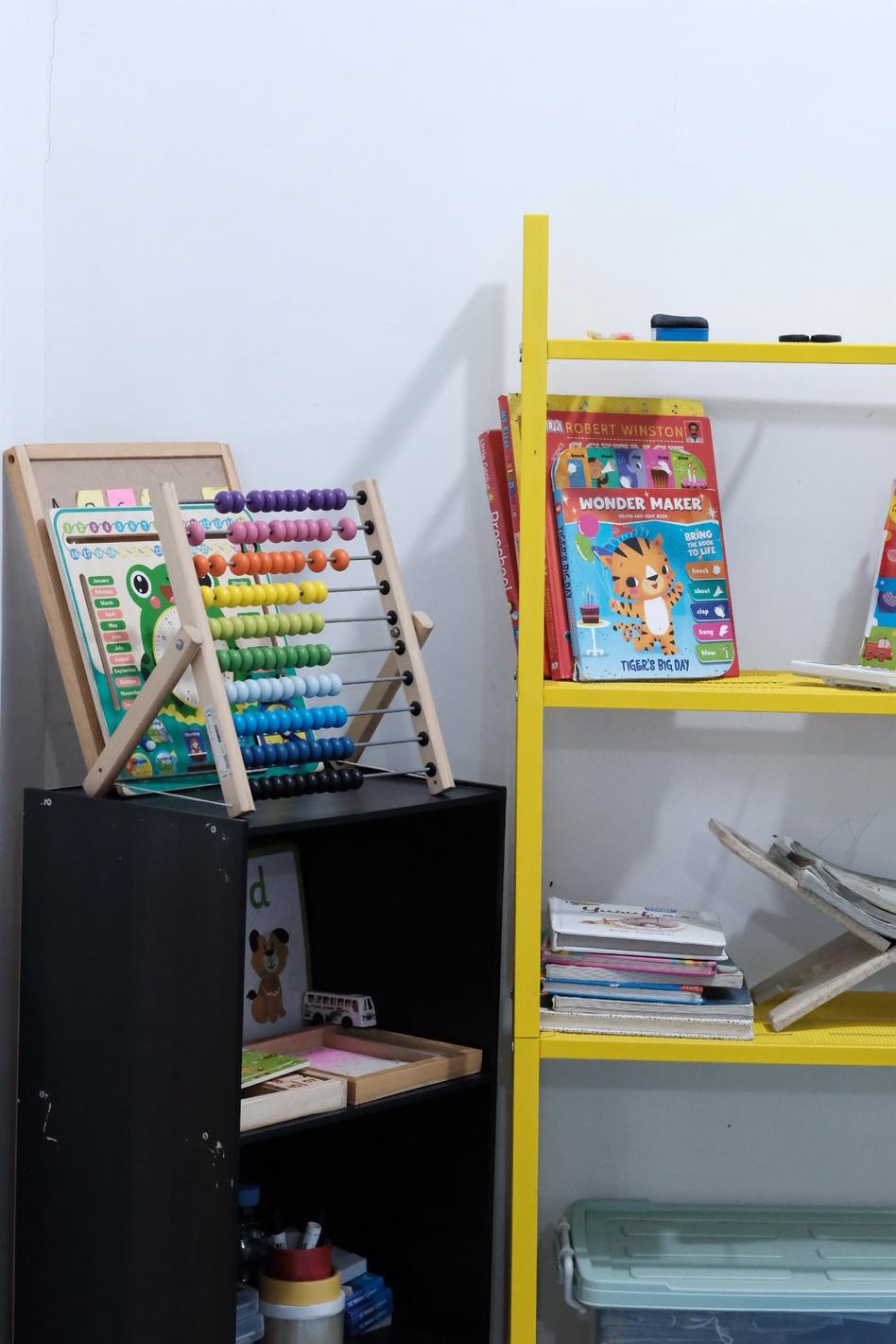 Library with children's books